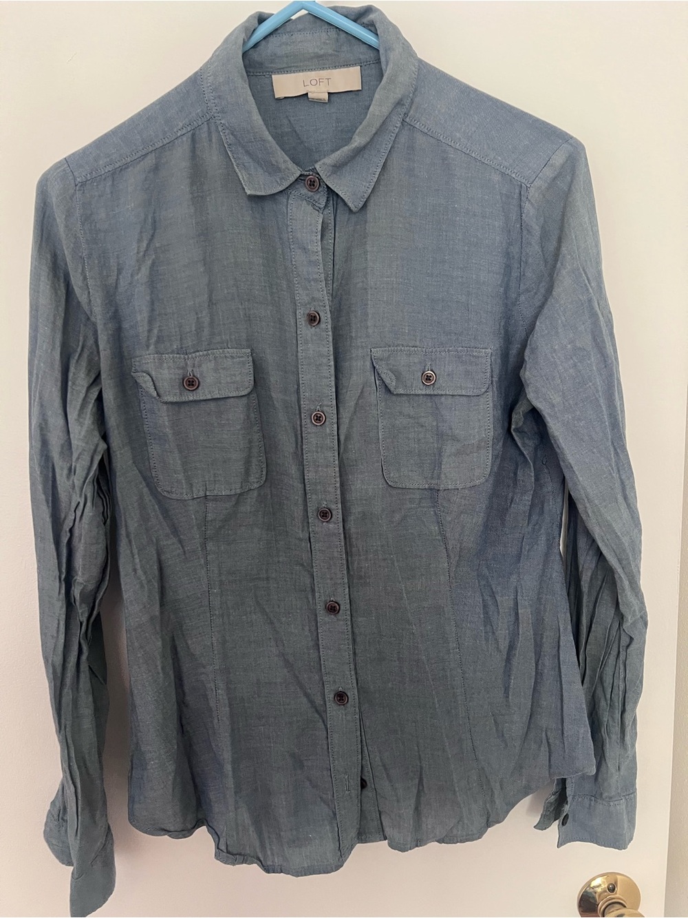 LOFT Women’s Soft Chambray Button-Down Shirt
